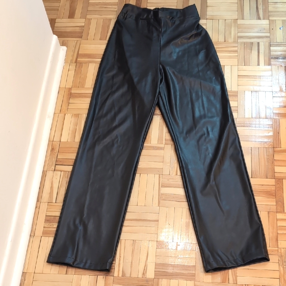 Pretty little Things Straight Leg High Waisted Faux Leather throusers size 8